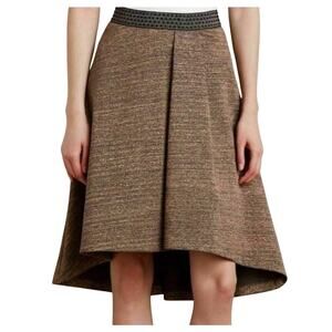 HD in Paris Anthropologie Metallic Bronze High Low Asymmetrical Skirt Size Small